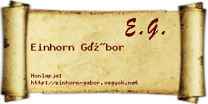 Einhorn Gábor névjegykártya